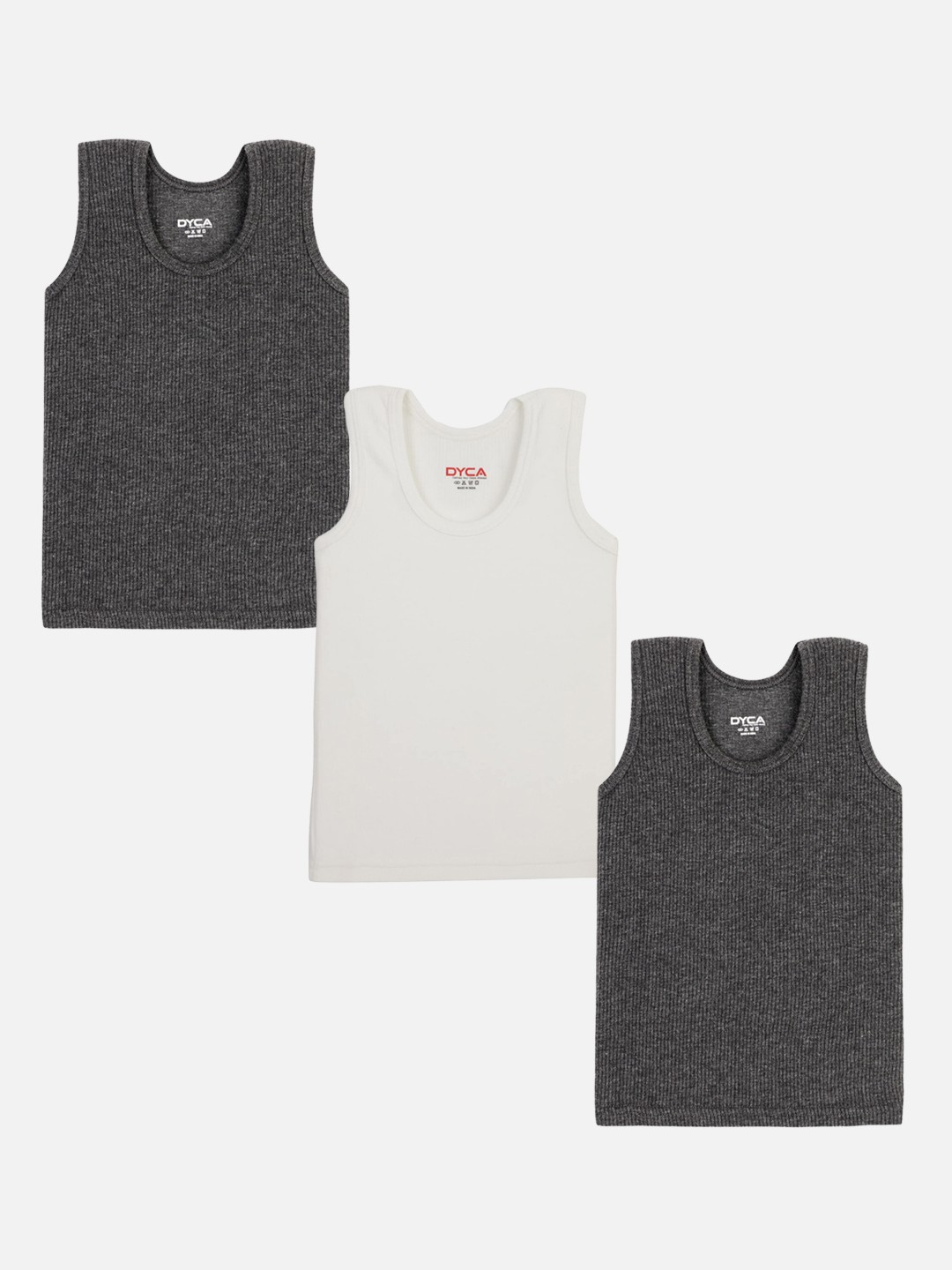 

DYCA Kids Pack Of 3 Solid Thermal Tops, Off white