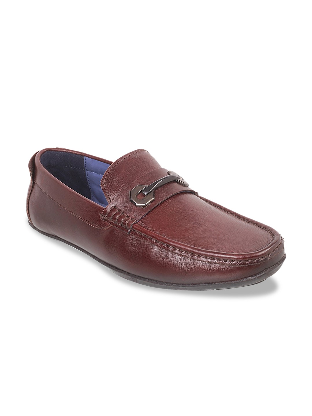 

Mochi Men Maroon Leather Loafers