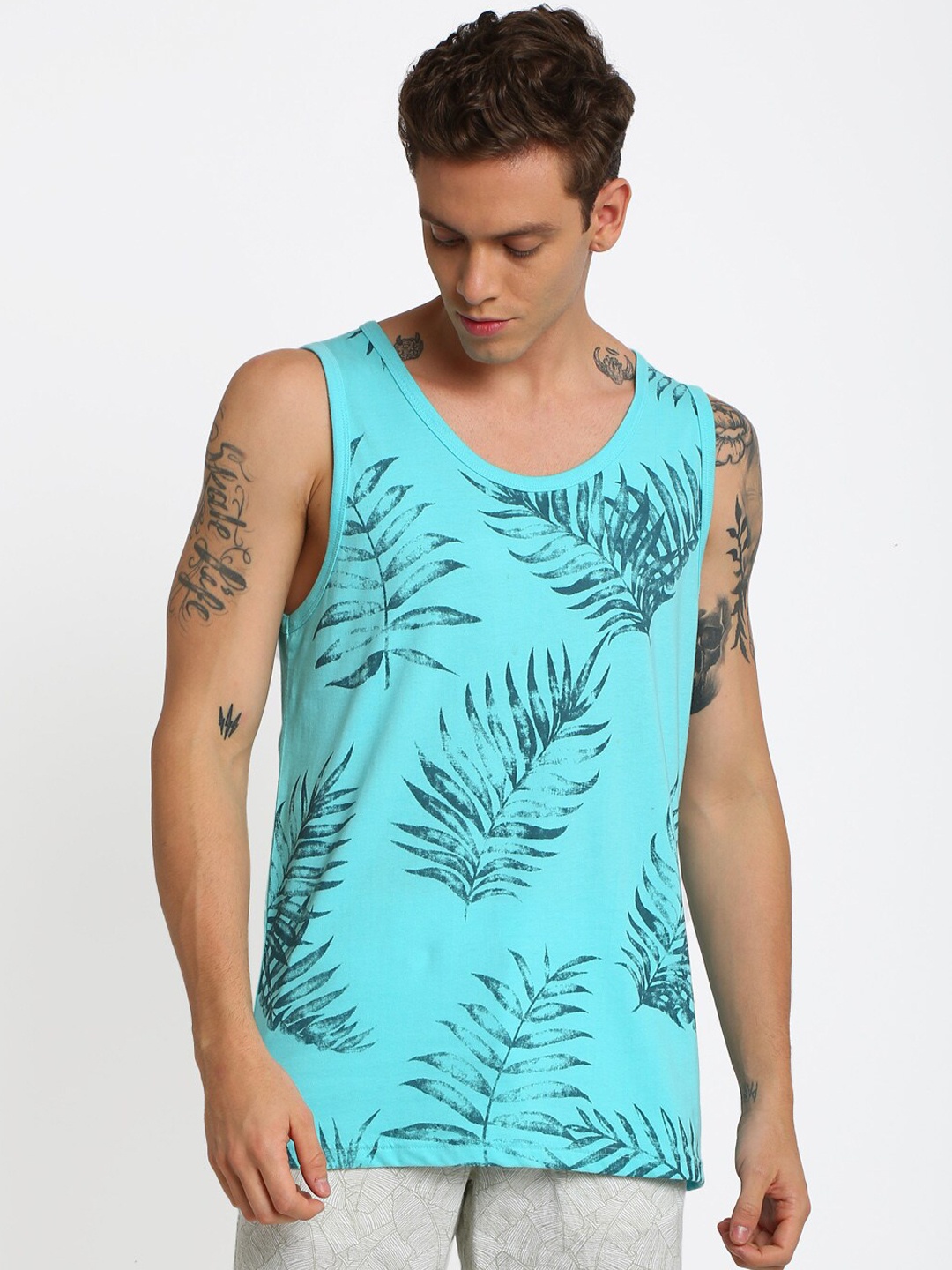

Crocodile Men Blue Printed Vest CRTT119-293-T113