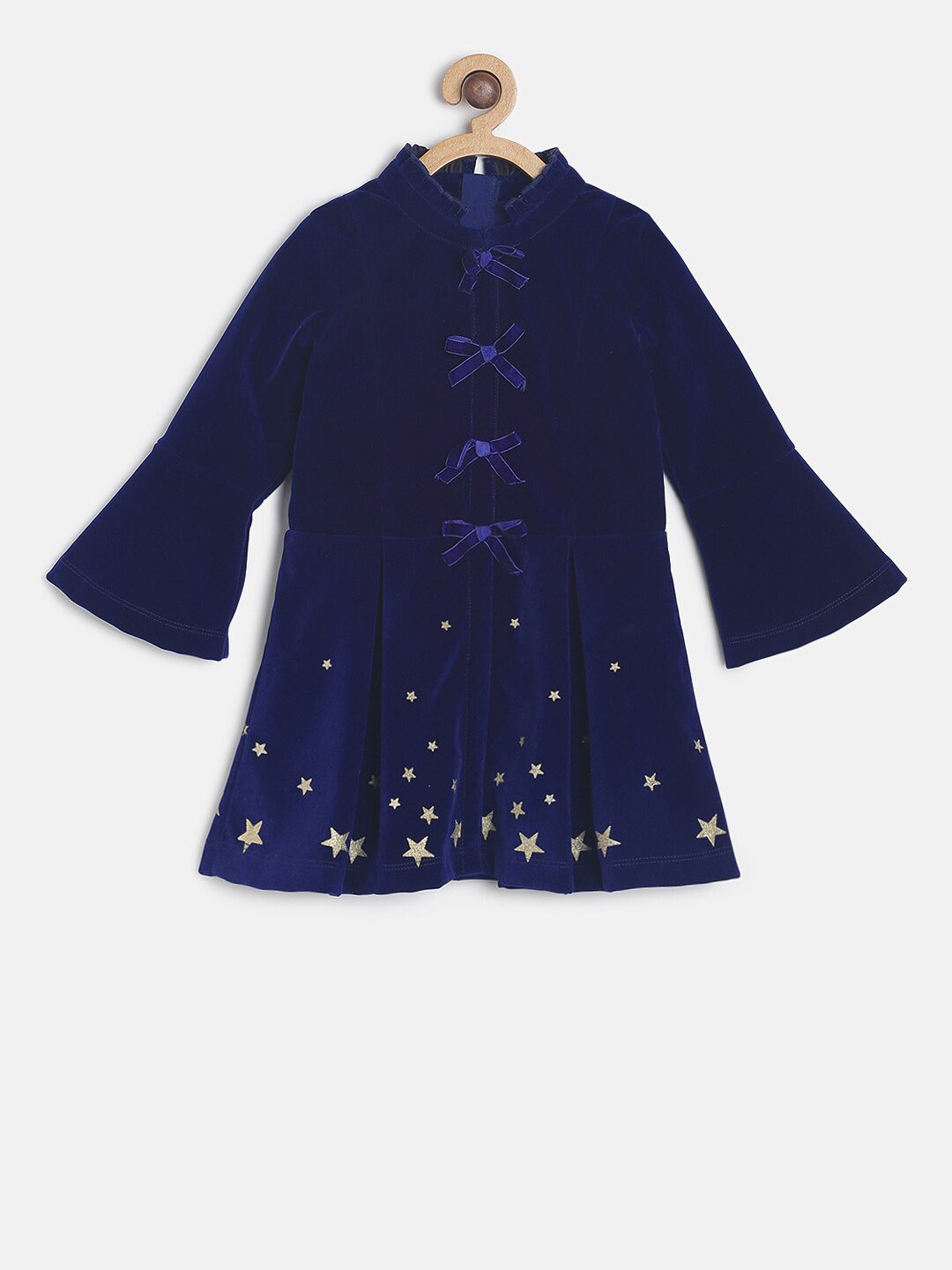 

MINI KLUB Girls Blue Printed A-Line Dress