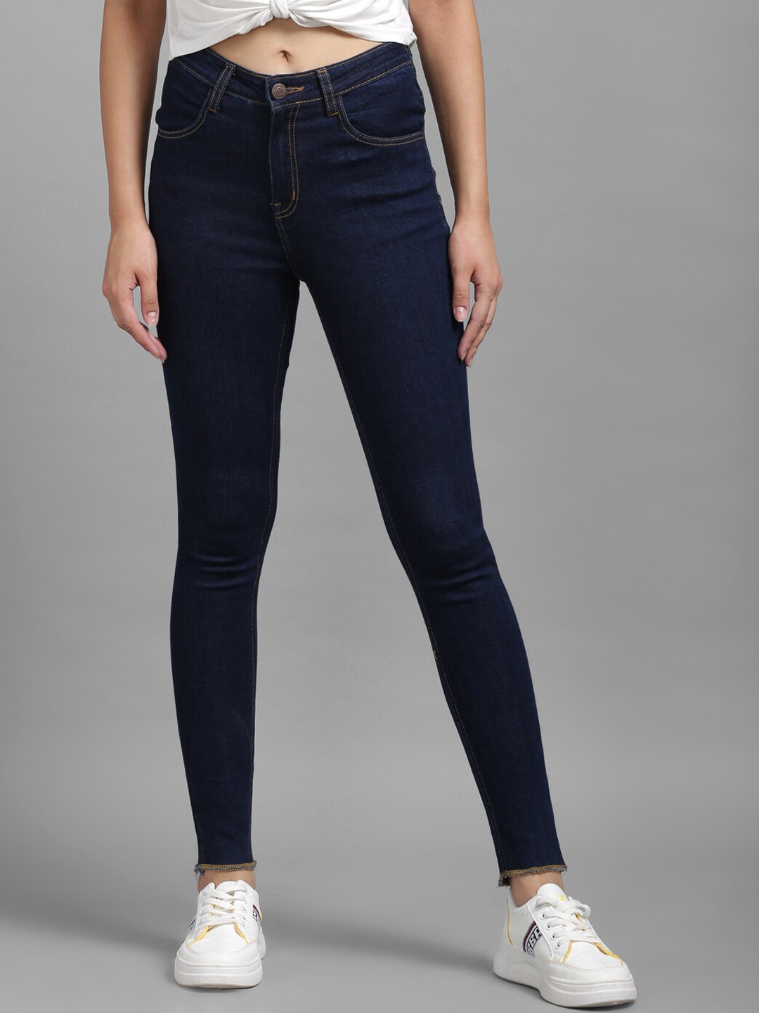 

Kotty Women Navy Blue Skinny Fit High-Rise Clean Look Jeans