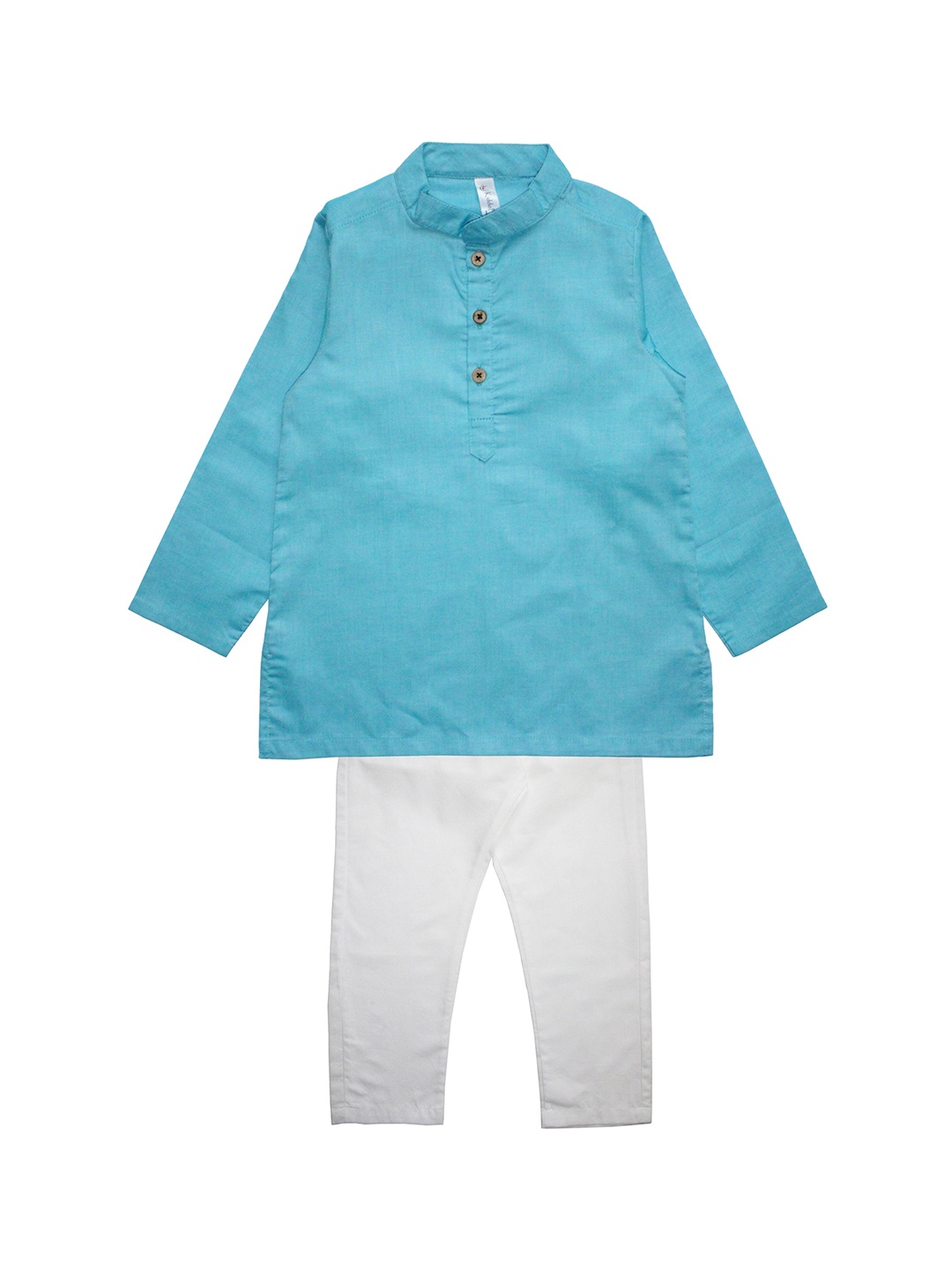 

KiddoPanti Boys Blue & White Solid Kurta with Pyjamas