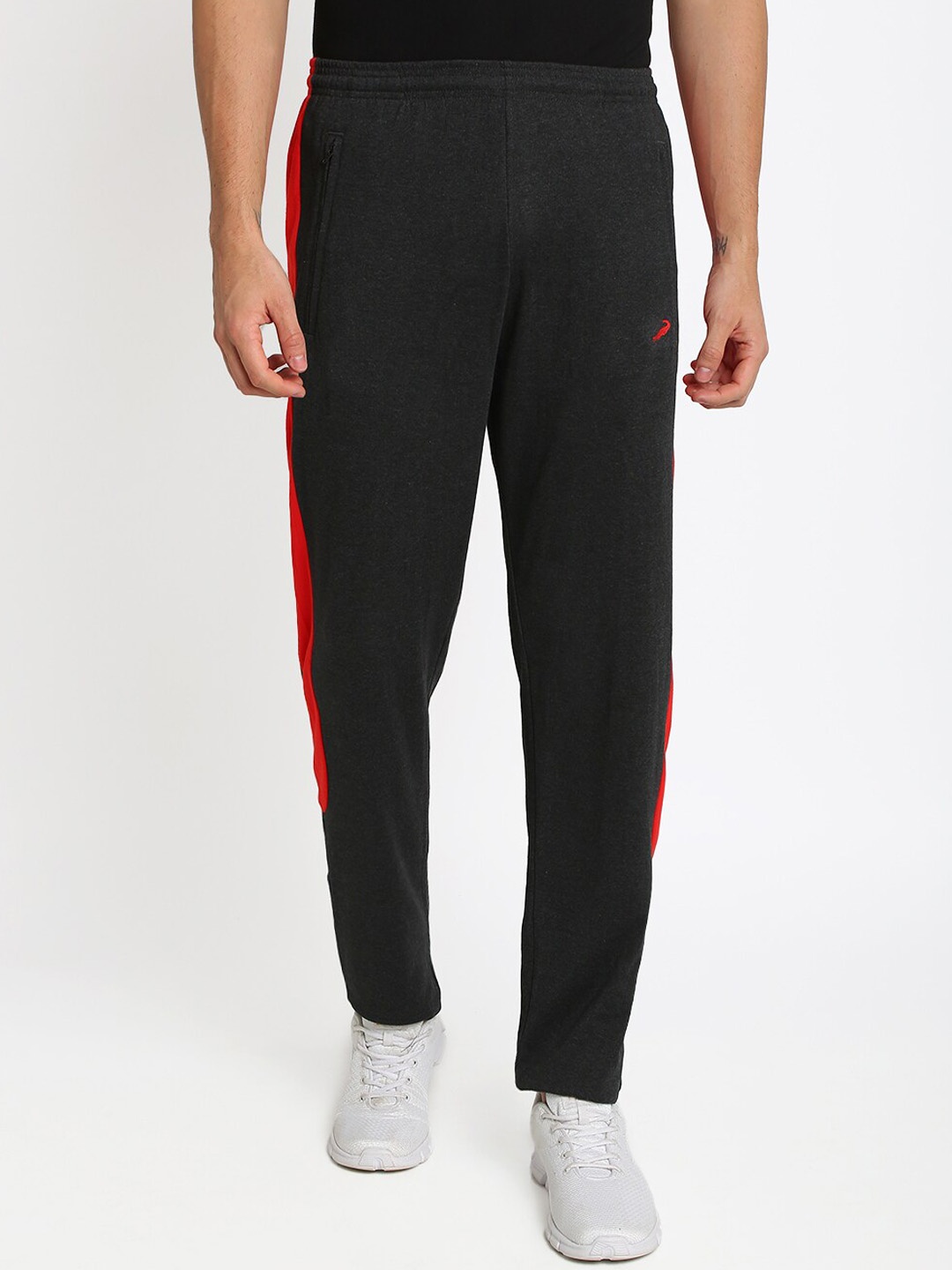 Crocodile Men Charcoal Grey Solid Slim-Fit Track Pants