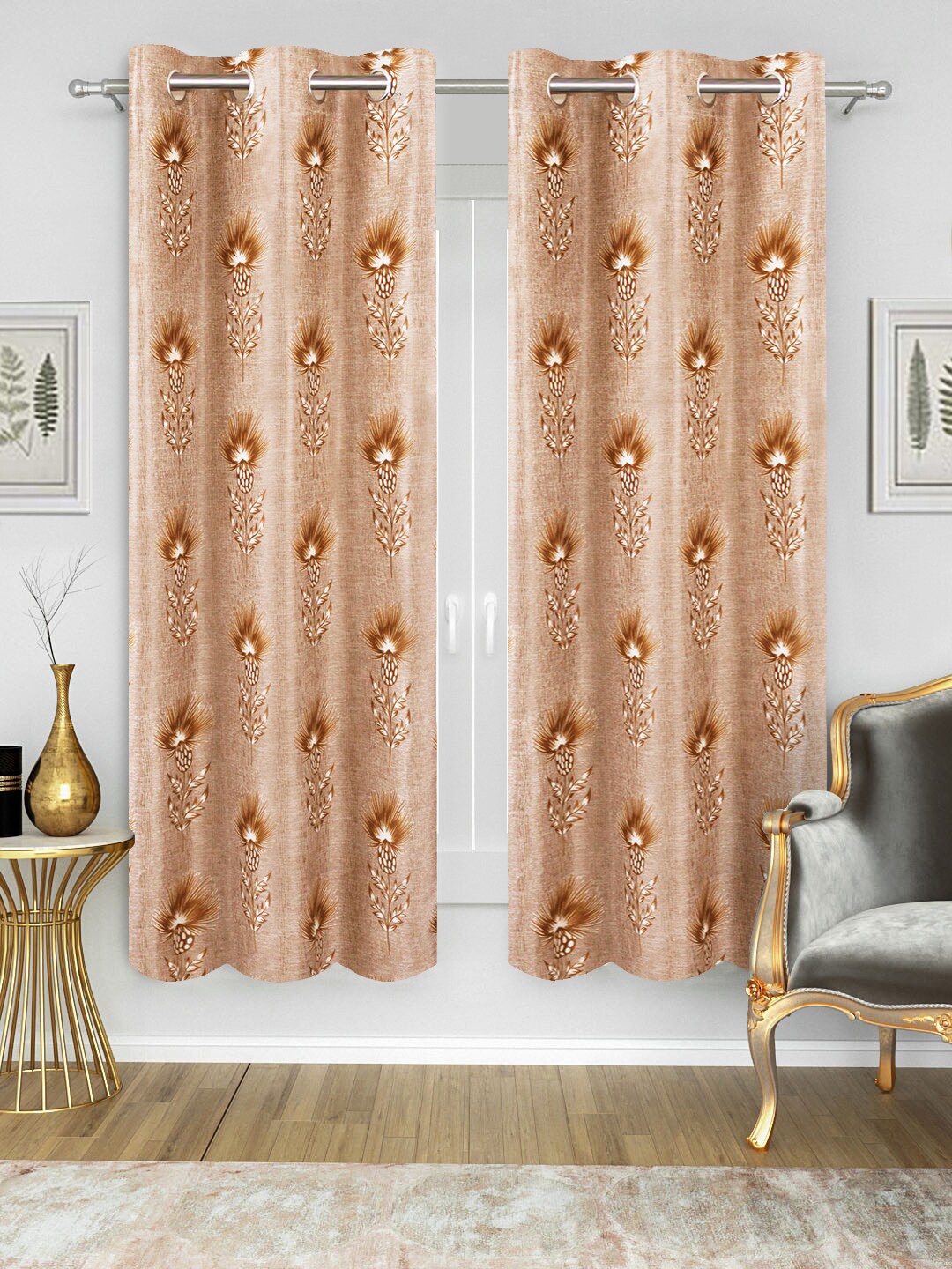 

Good Homes by Home Candy Brown Set of 2 Window Curtains