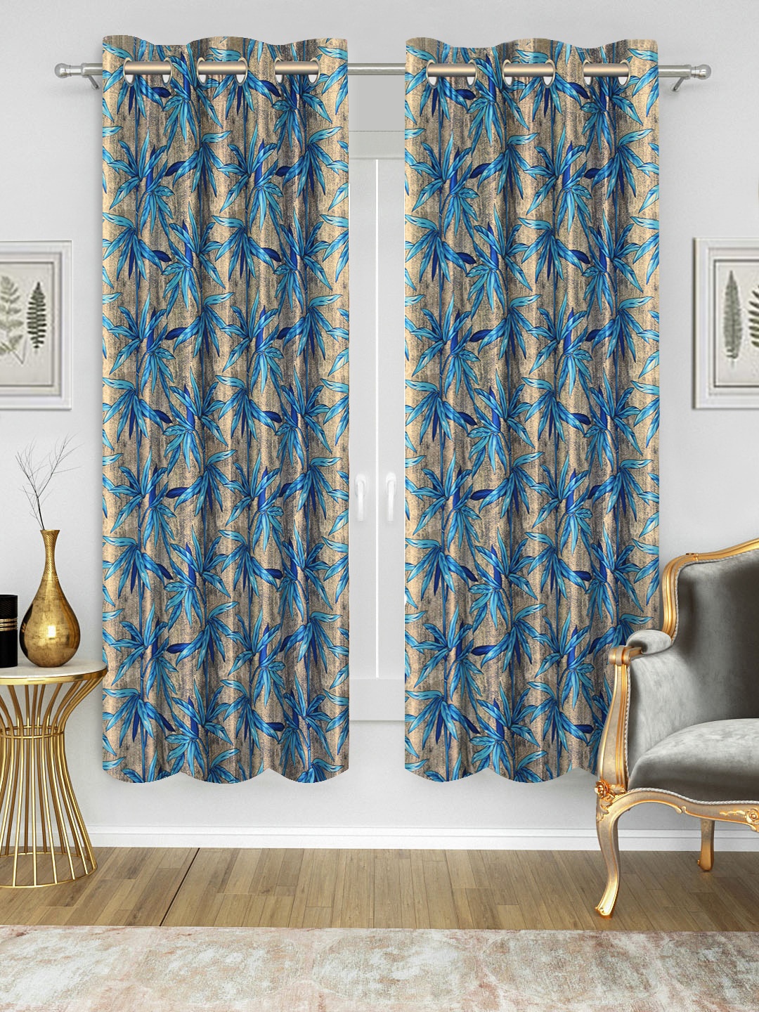 

Good Homes by Home Candy Set of 2 Blue Window Curtains