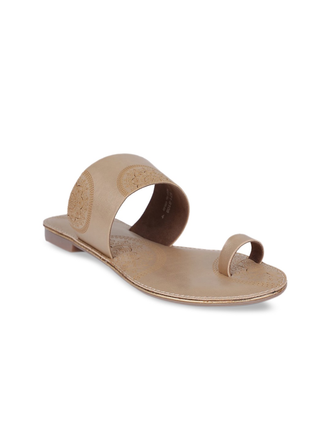 

Bata Women Beige Solid One Toe Flats