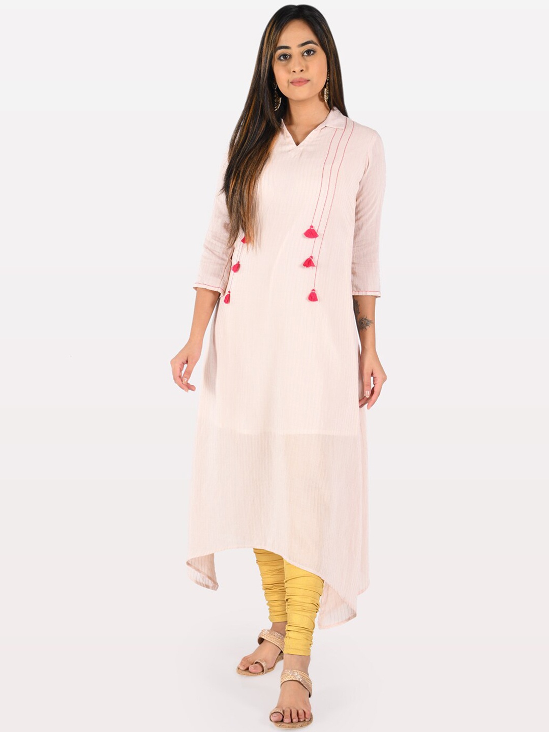 

Neerus Women Pink Solid A-Line Kurta
