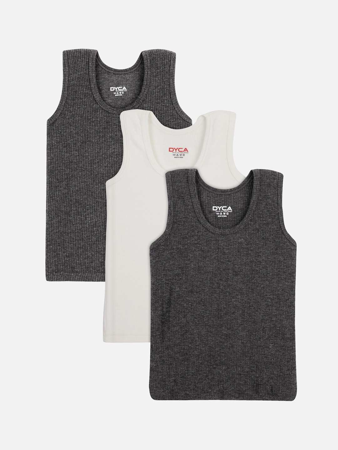 

DYCA Kids Pack Of 3 Solid Thermal Tops, Off white