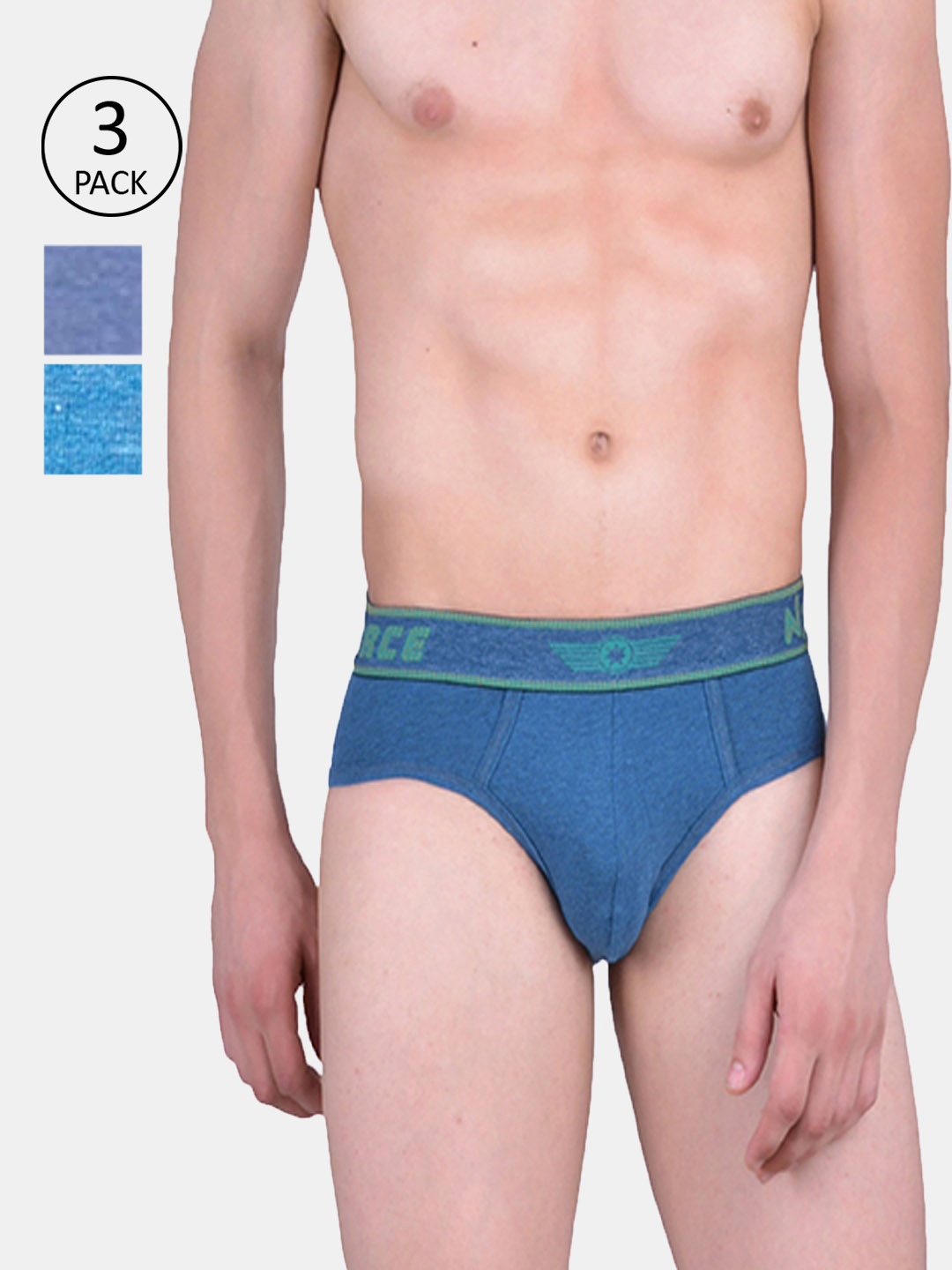Force NXT Men Pack of 3 Assorted Basic Briefs MNFL-53-PO3