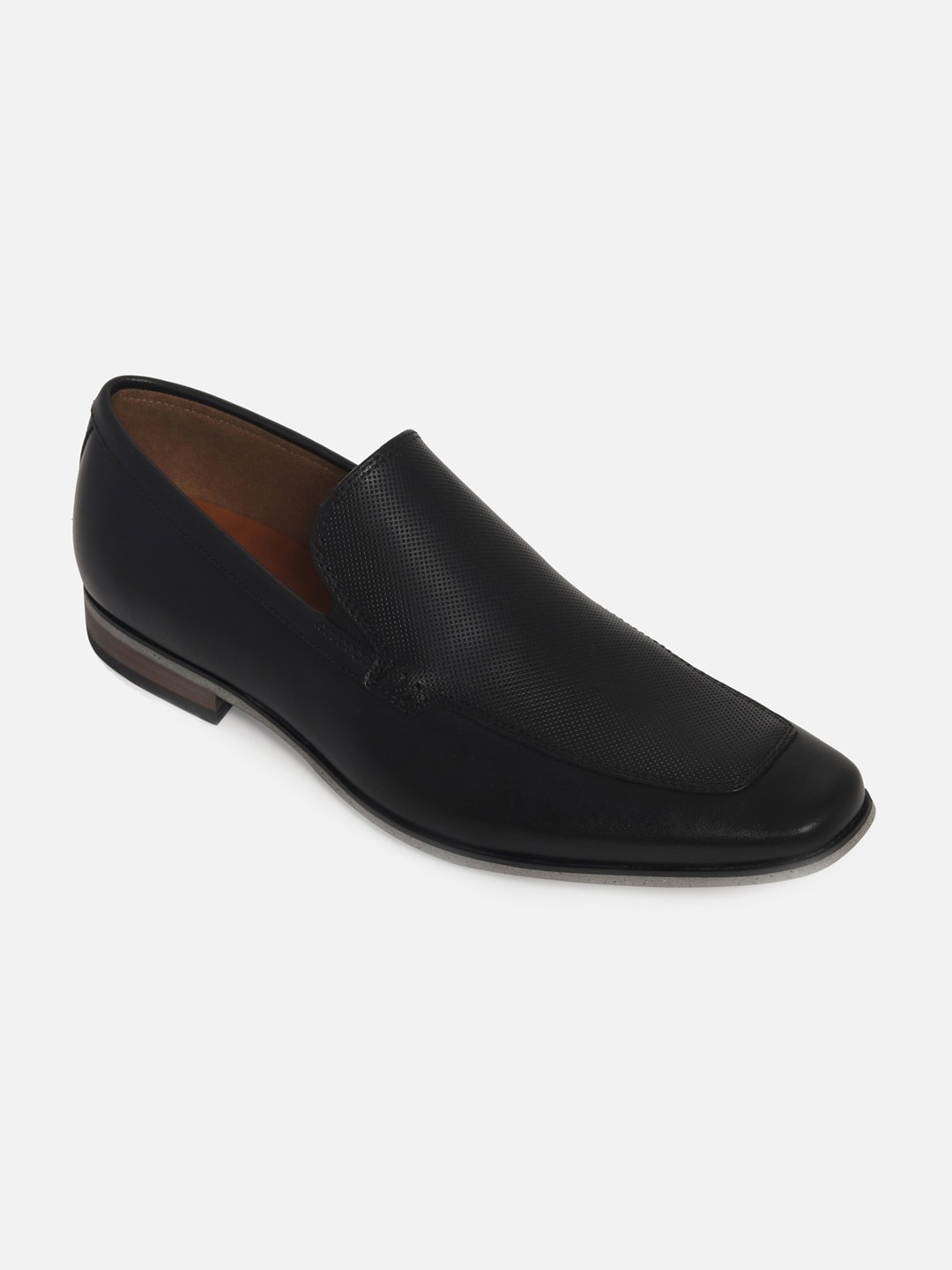 

ALDO Men Black Textured Leather Loafers