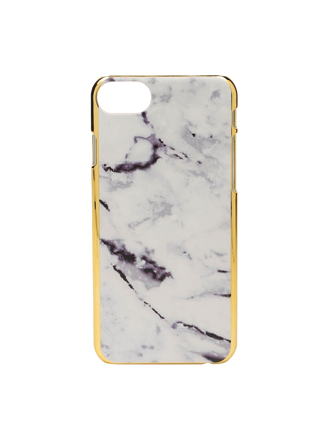 FOREVER 21 Women White & Grey Marble Print iPhone 6/7/8 Case