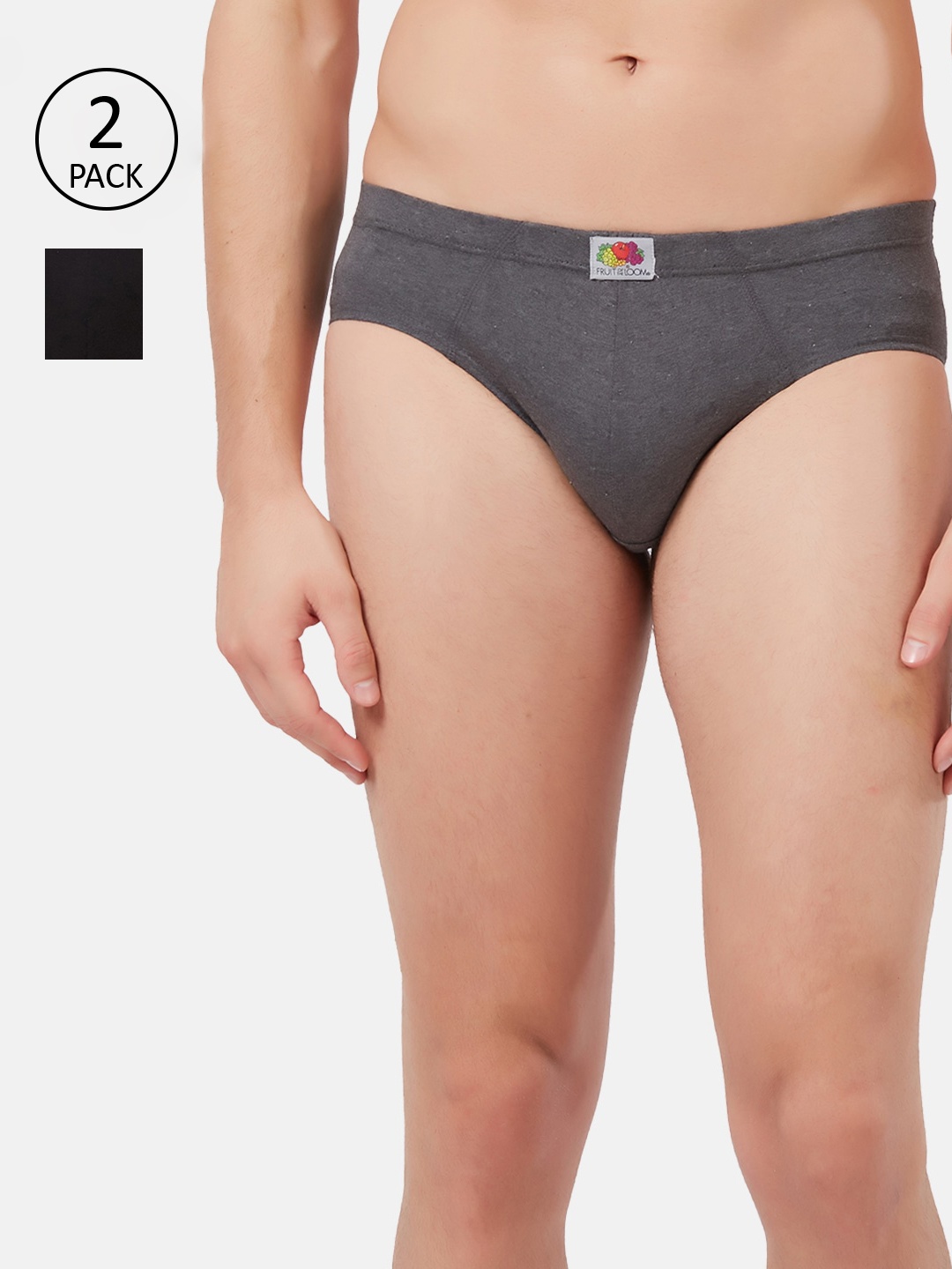 

Fruit of the loom Men Pack Of 2 Solid Hipster Briefs MHB01-2P-A2S2, Black