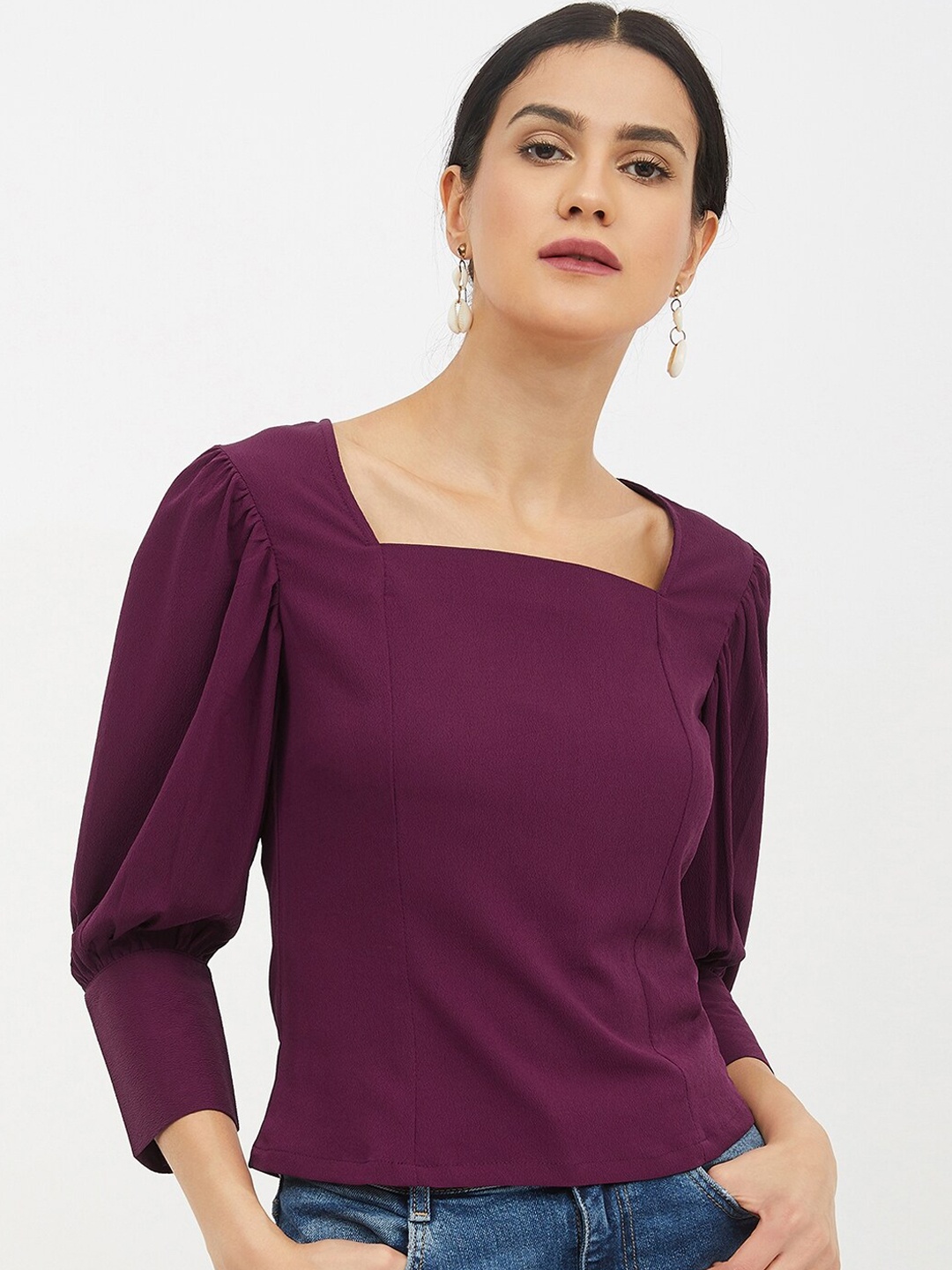 

Harpa Women Burgundy Solid Top