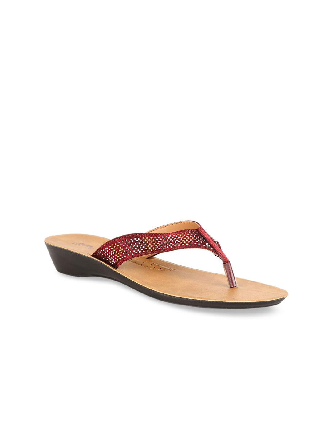 

Bata Women Red Embellished Open Toe Flats