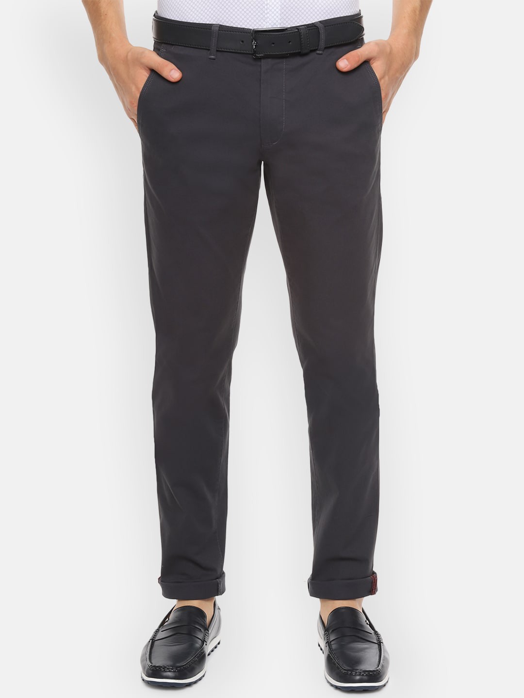 

Van Heusen Sport Men Grey Slim Fit Solid Regular Trousers