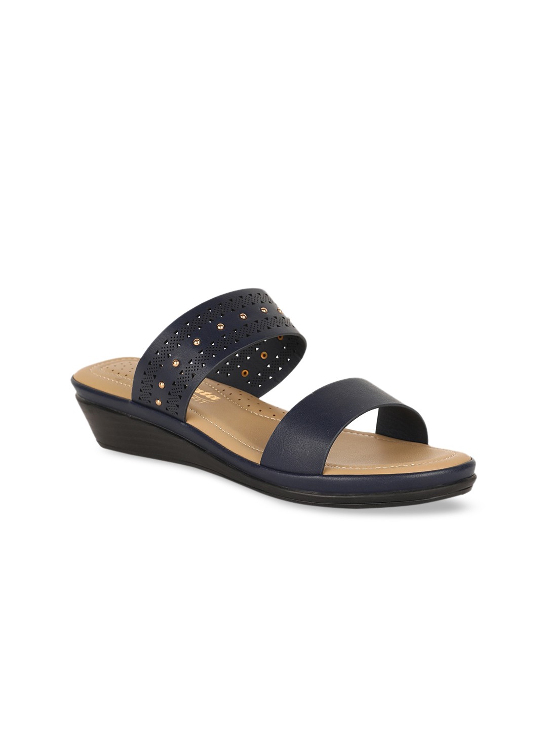 

Bata Women Navy Blue Embellished Comfort Heels