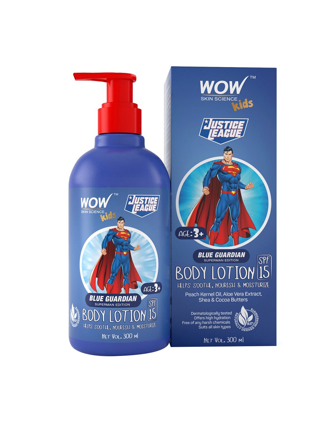 

WOW SKIN SCIENCE Kids Body Lotion SPF 15 Blue Guardian Superman Edition 300 ml