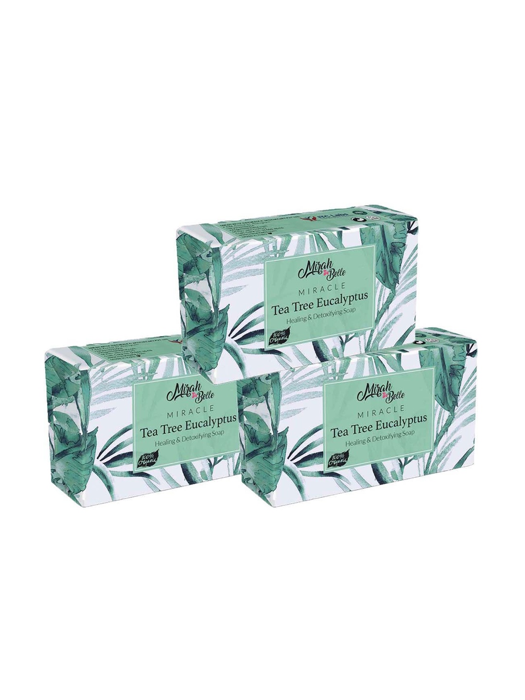 

Mirah Belle Pack of 3 Tea Tree, Eucalyptus Anti Acne Soap 125 gm (each), Green