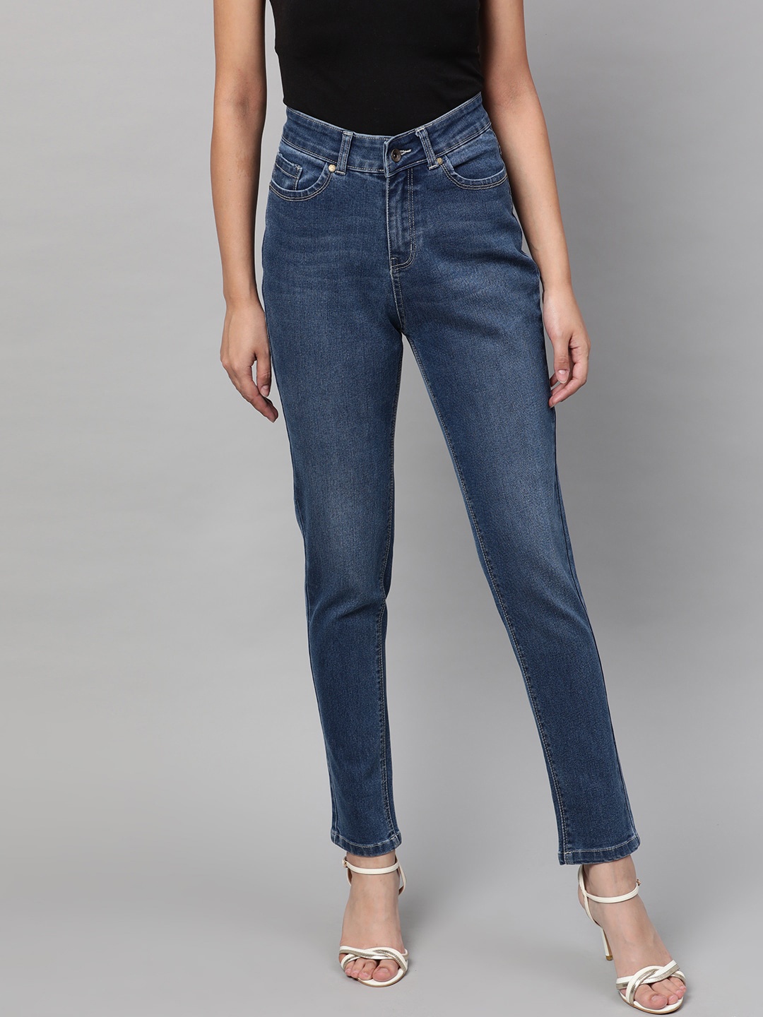 

STREET 9 Women Blue Skinny Fit Mid-Rise Clean Look Stretchable Jeans