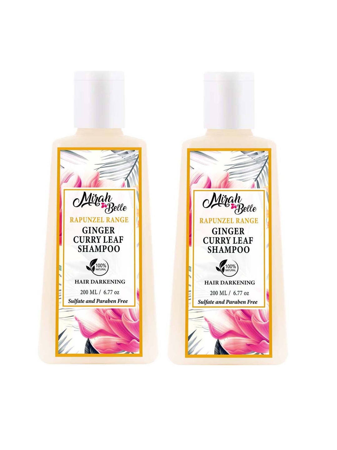 

Mirah Belle Pack of 2 Hair Darkening Shampoo 200 ml (each), Off white