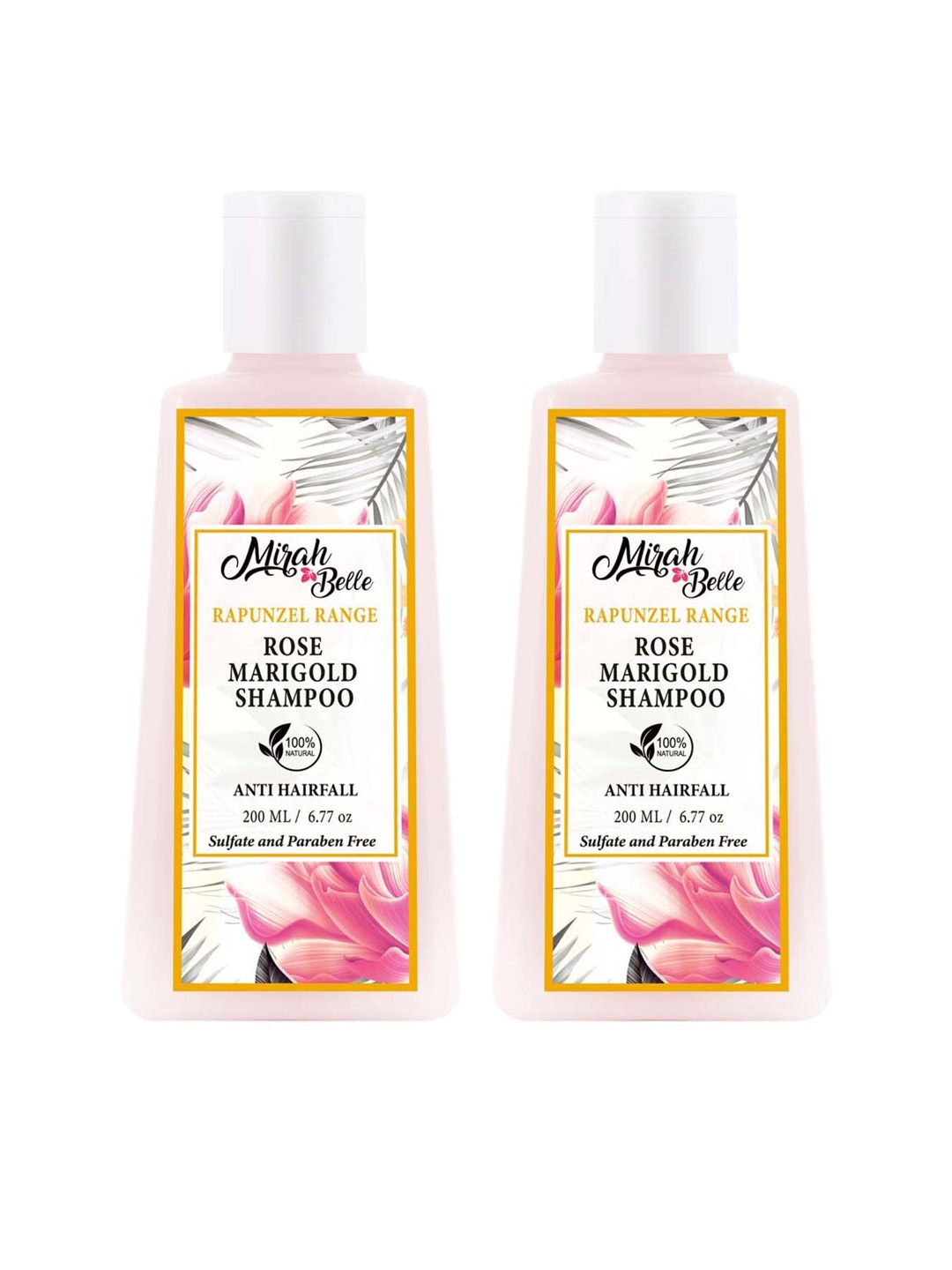 

Mirah Belle Unisex Set of 2 Rose & Marigold Anti-Hair Fall Shampoos, Off white