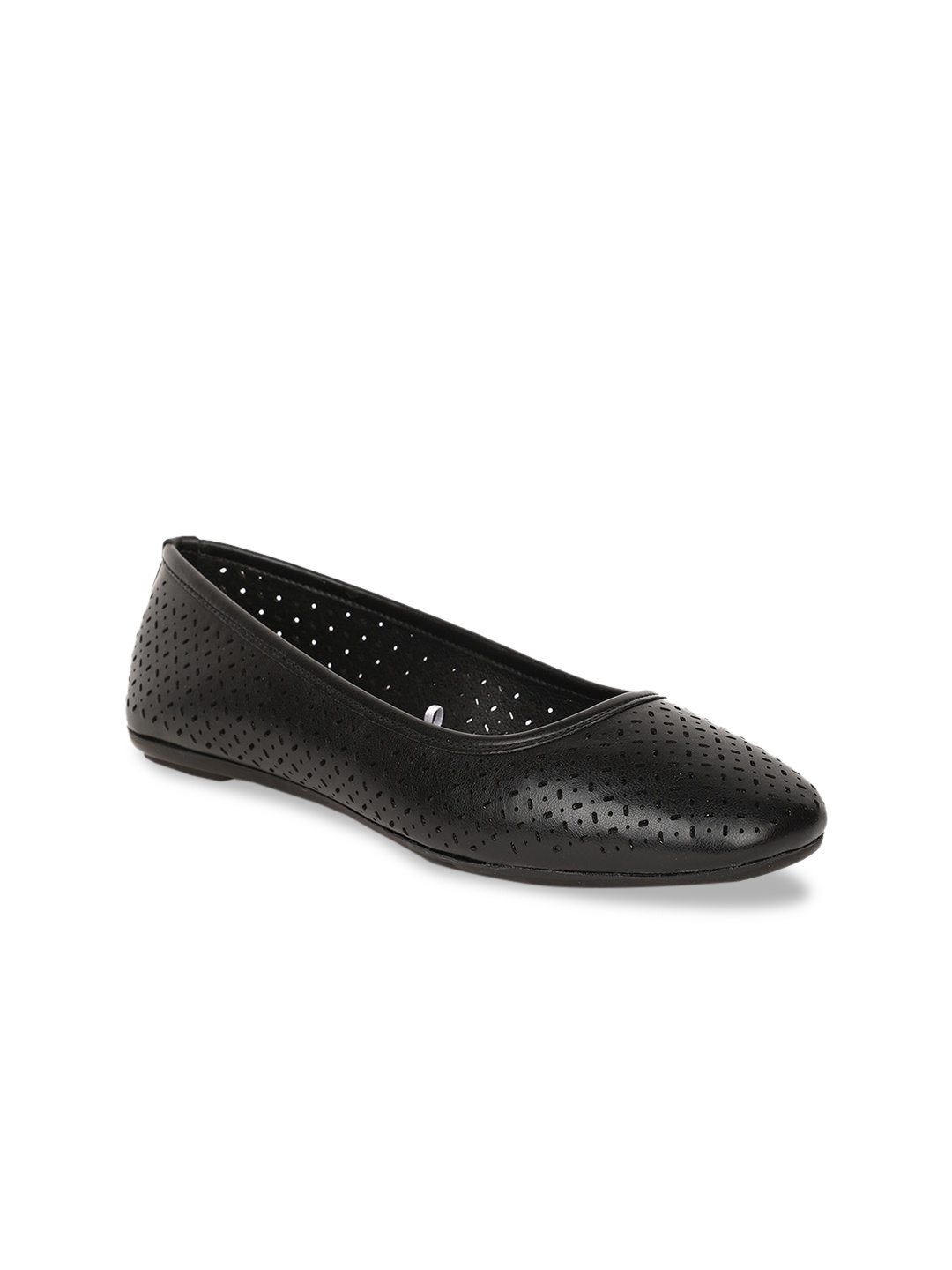 

Bata Women Black Solid PU Ballerinas