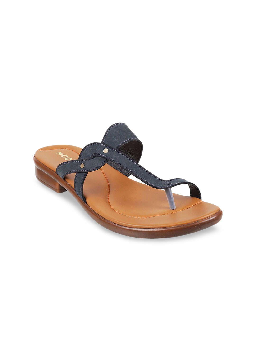 

Mochi Women Blue Solid One Toe Flats