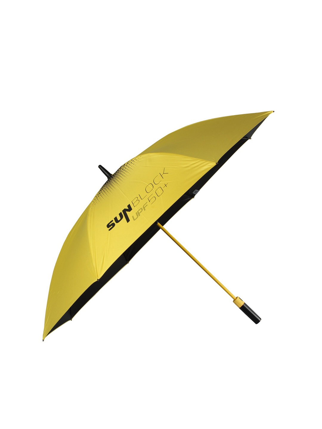 

Johns Unisex Yellow & Black Printed 685 Golf Sun-Block Semi-Automatic Umbrella