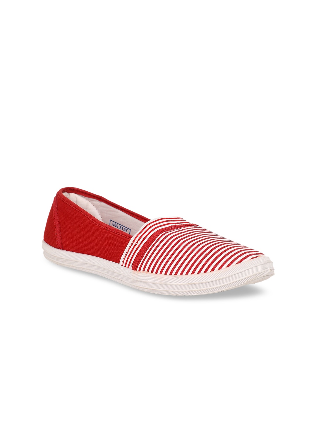 

Bata Women Red & White Striped Espadrilles