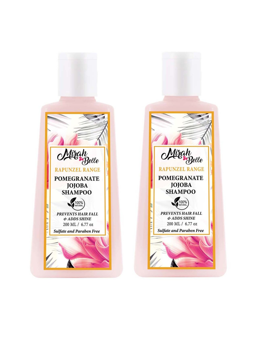 

Mirah Belle Pack of 2 Pomegranate and Jojoba New Hair Growth Shampoo 200 ml (each), Off white