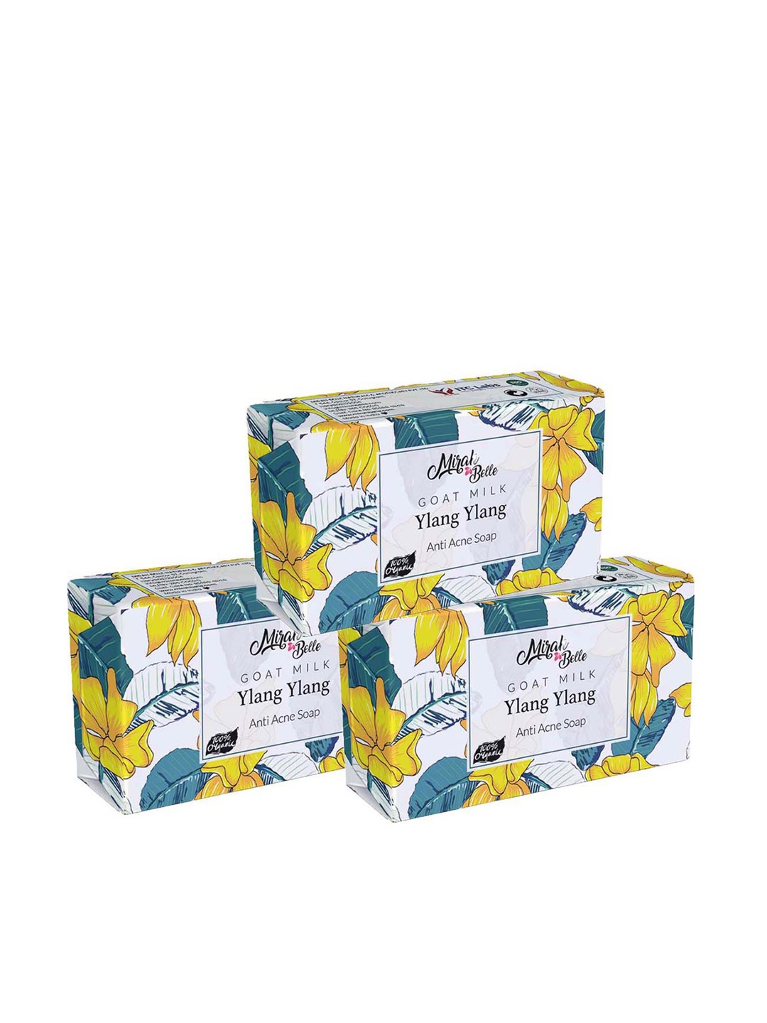 

Mirah Belle Pack of 3 Goat Milk Ylang Ylang Anti Acne Soap 125 gm, Yellow