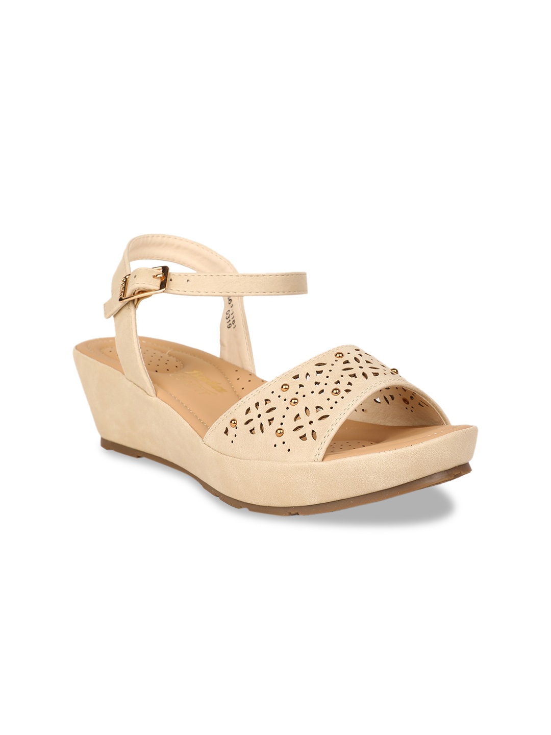 

Bata Women Beige Solid Sandals