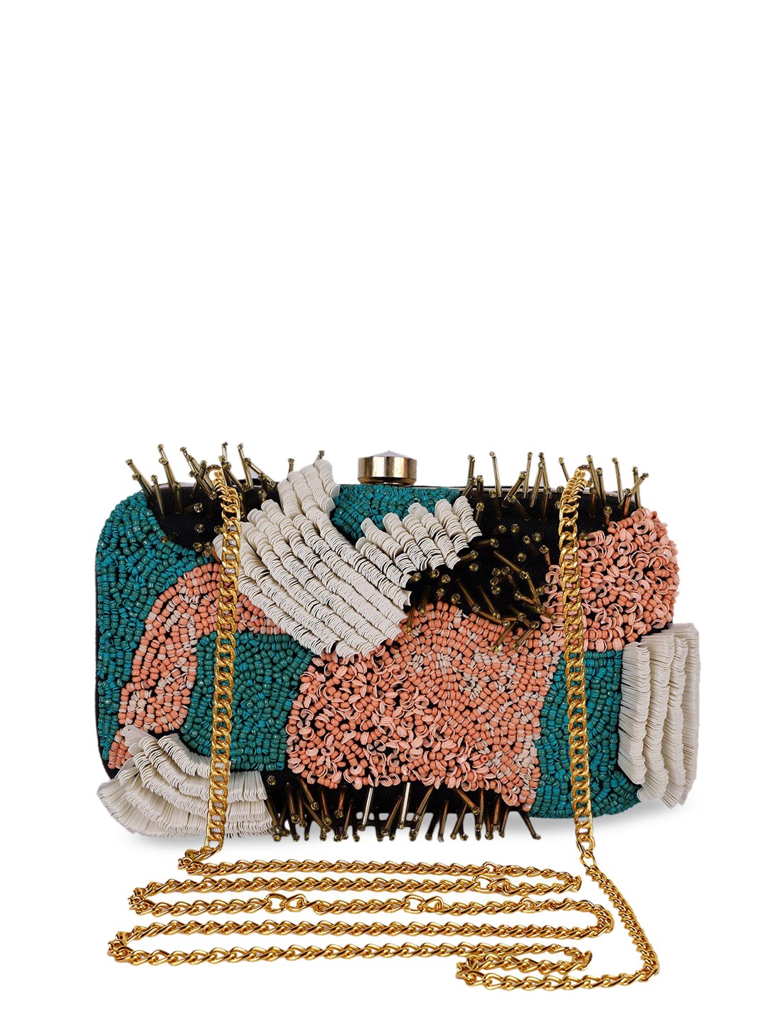 

REZZY Multicoloured Embellished Clutch, Multi