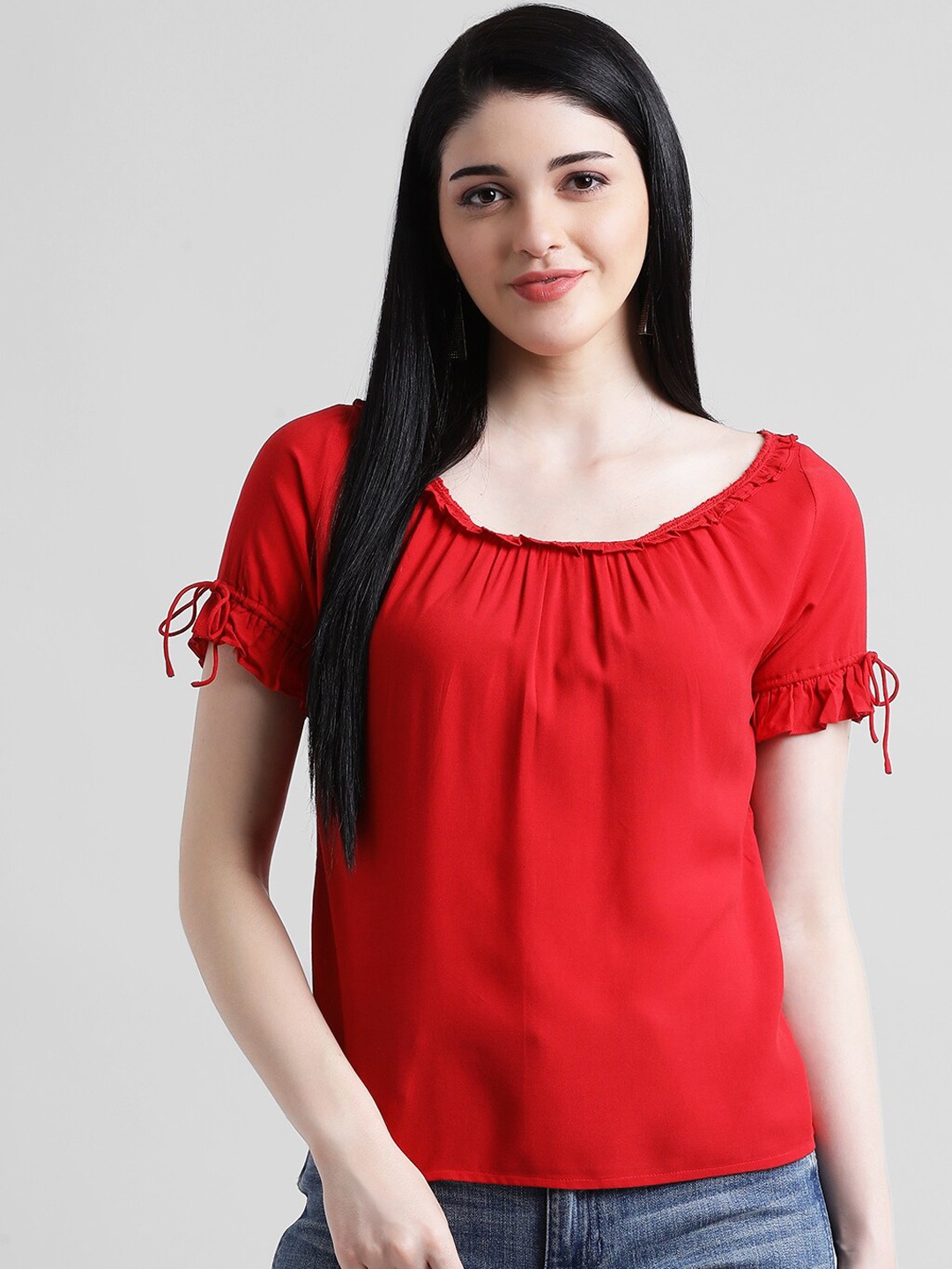 

Zink London Women Red Solid Top