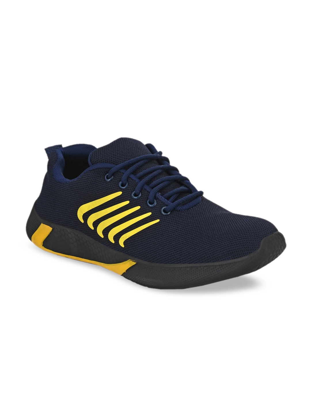 

mr.wonker Men Navy Blue Woven Design Sneakers