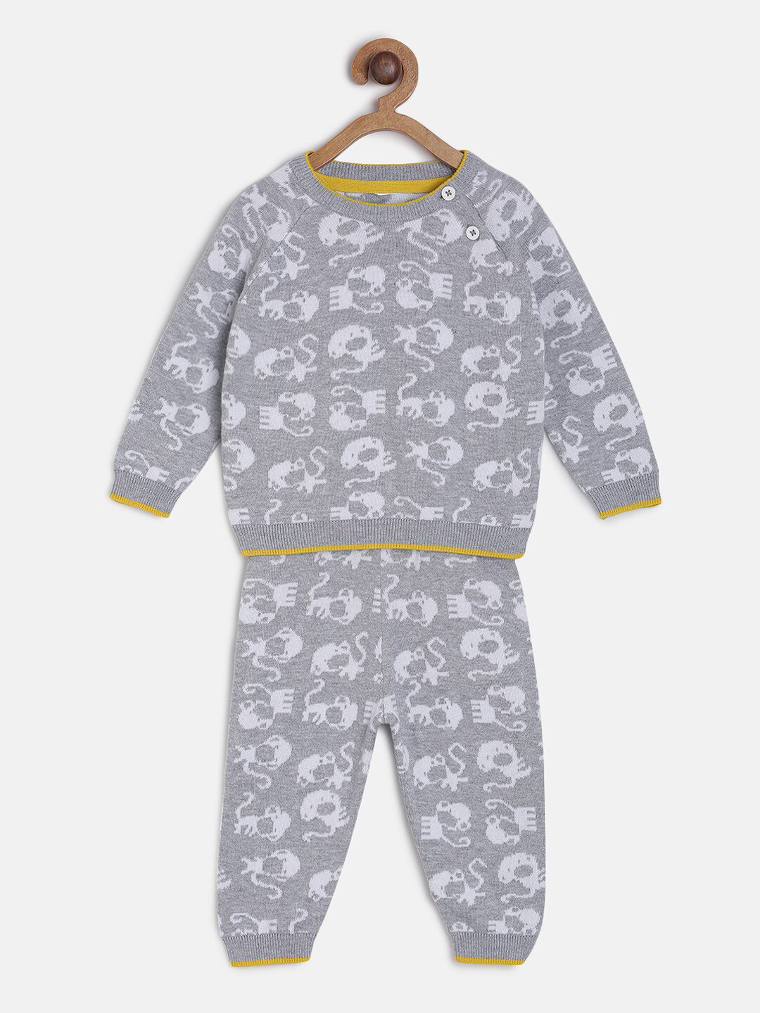 

MINI KLUB Boys Grey & White Printed T-shirt with Trousers
