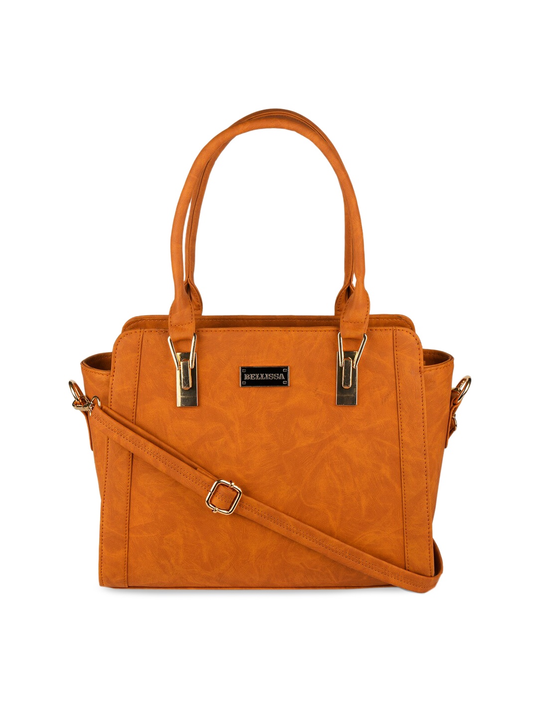 

Bellissa Mustard Brown Textured Handheld Bag