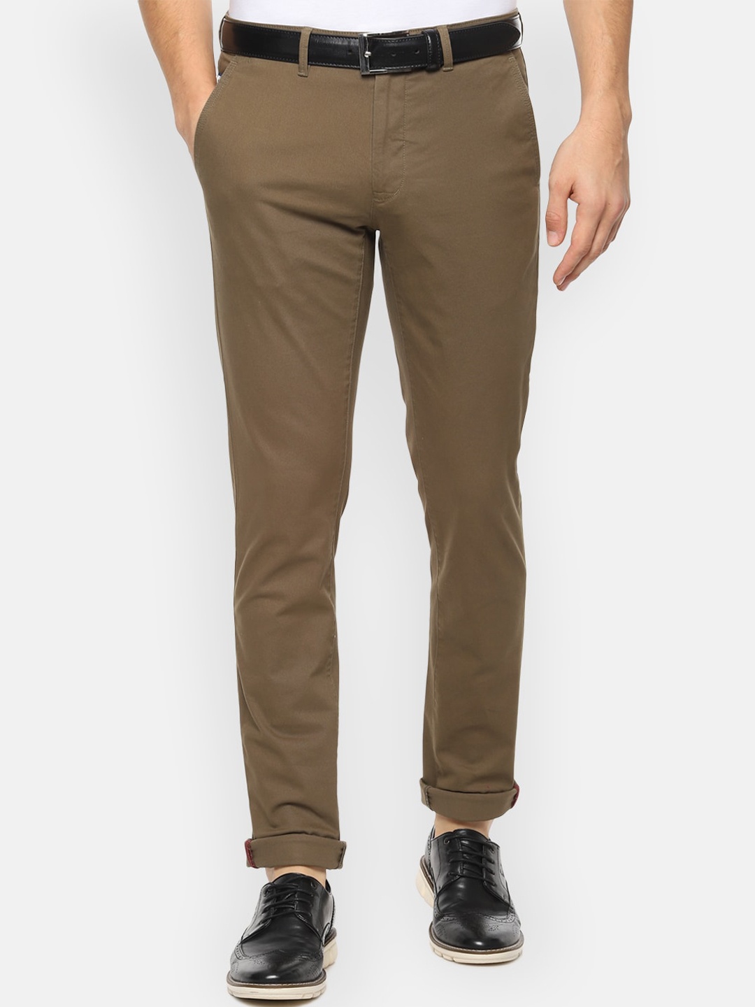 

Van Heusen Sport Men Brown Slim Fit Solid Regular Trousers