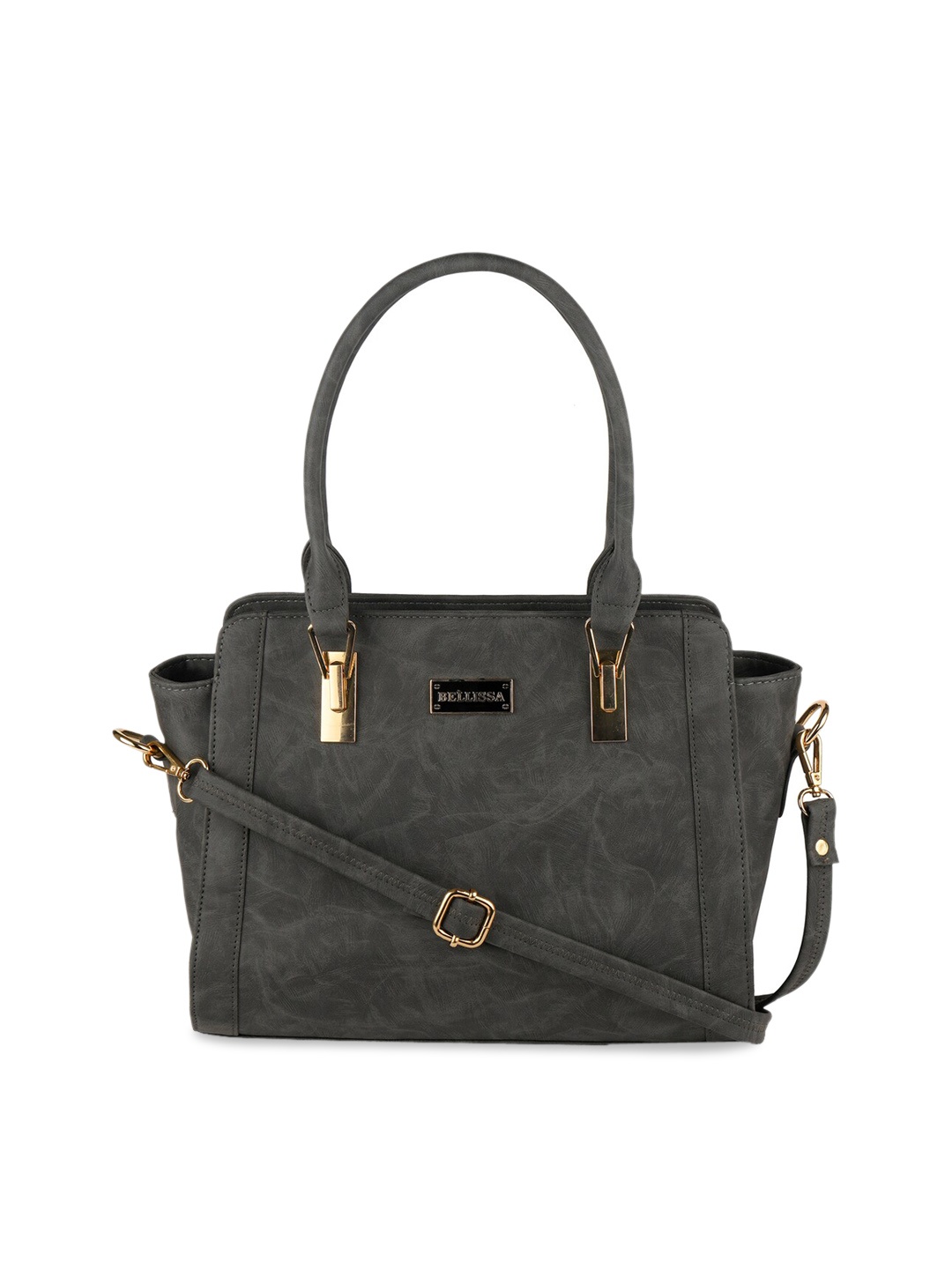 

Bellissa Grey Textured Handheld Bag, Charcoal