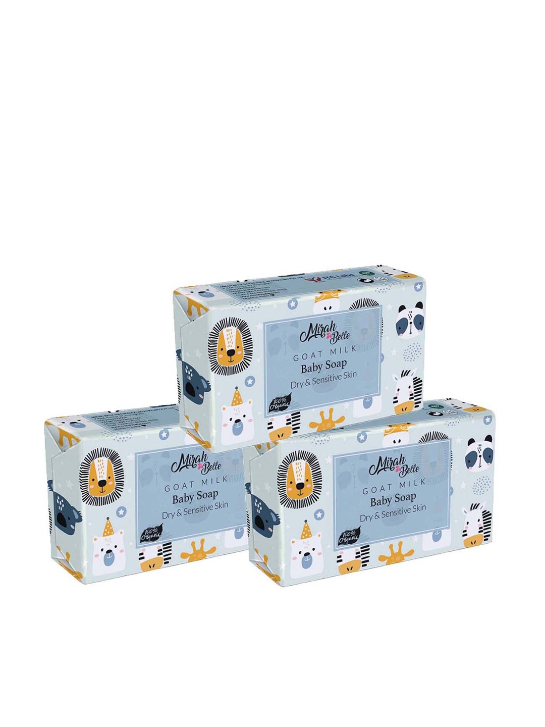 

Mirah Belle Set of 3 Baby Goat Milk Soaps, Blue