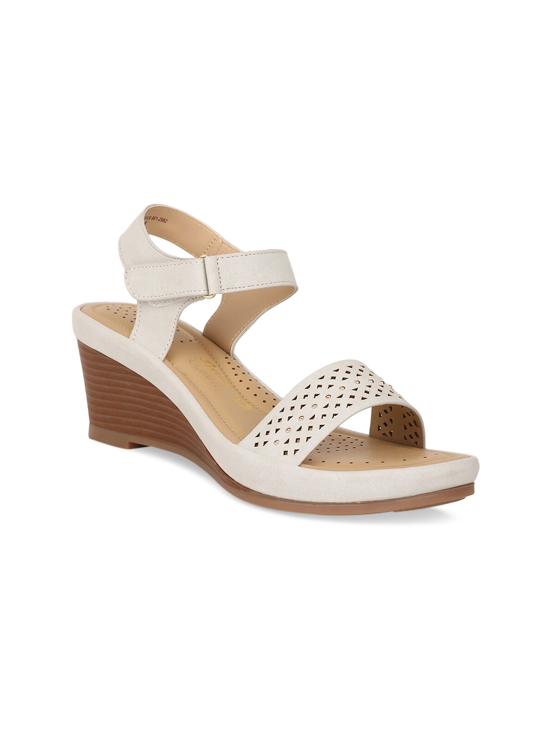 

Bata Women Off-White Solid Sandals