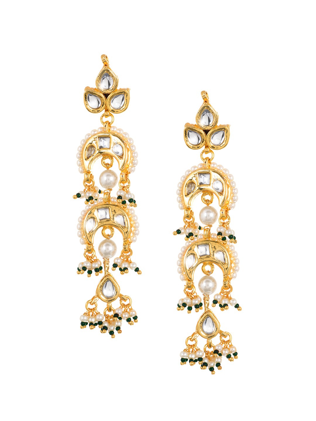 

INDYA Gold-Toned Dome Shaped Drop Earrings