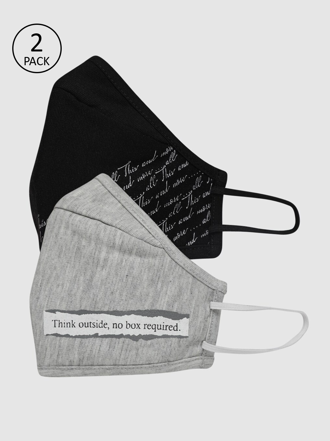 

Vero Moda Pack of 2 3-Ply Reusable Anti-Bacterial Cloth Masks, Grey
