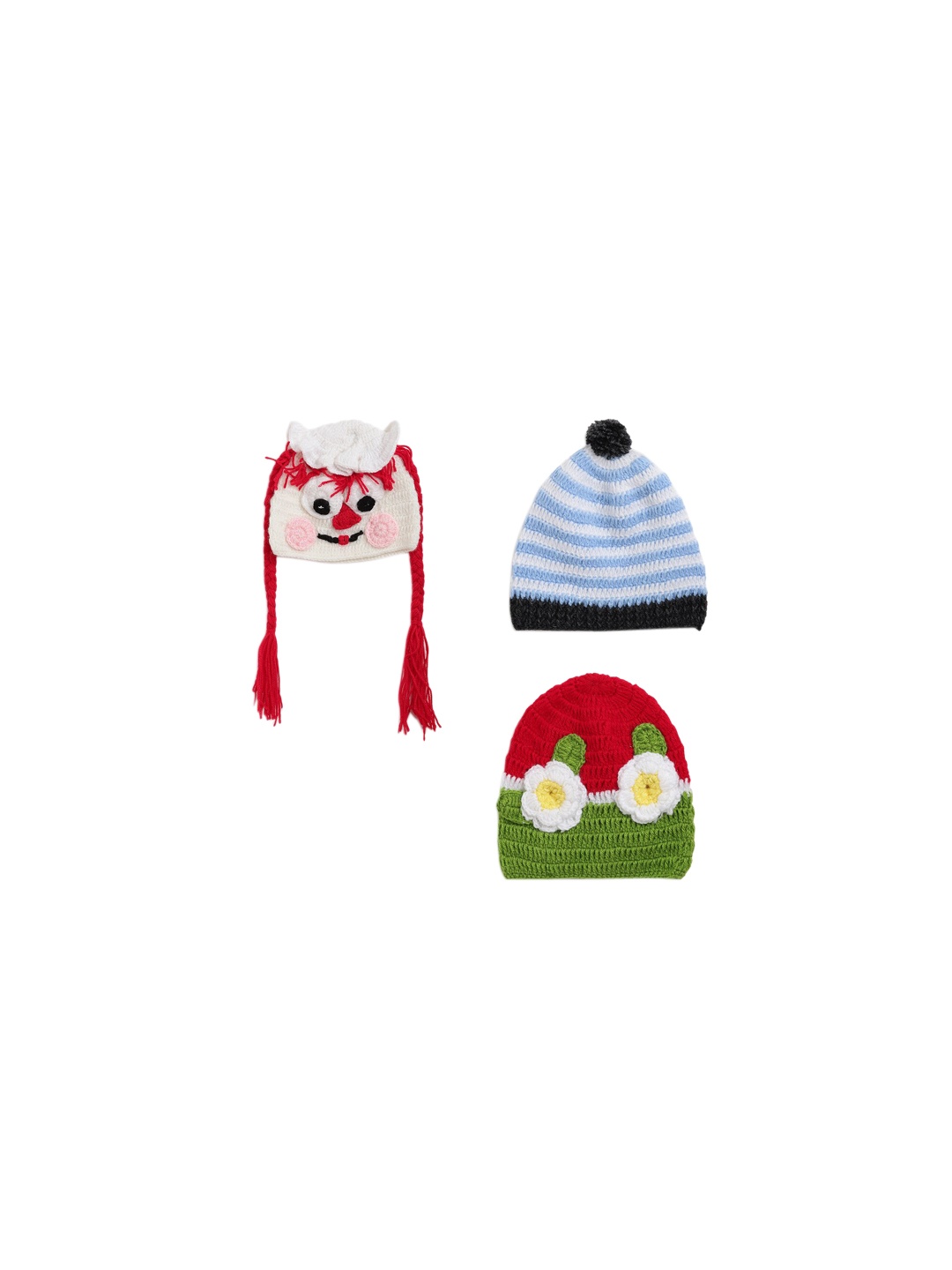 

CHUTPUT Kids Pack Of 3 Self Design Cute Funky Designer Cap, Pink