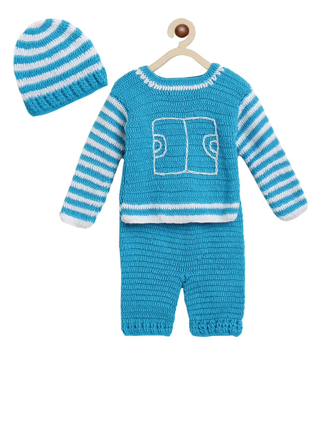 

CHUTPUT Unisex Kids Blue Self Design T-shirt with Trousers