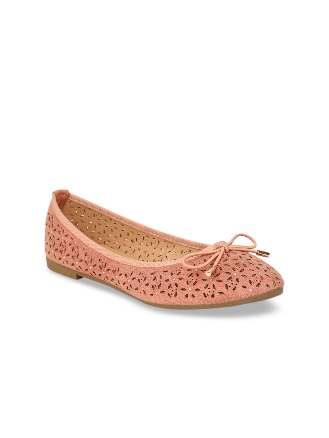 

Bata Women Pink Textured Ballerinas