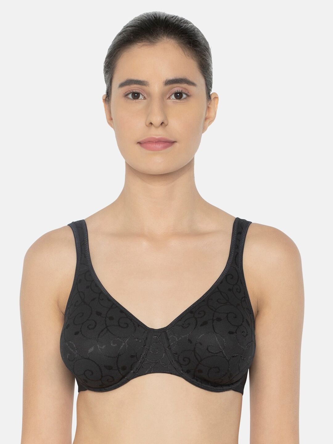 

Triumph Elegant Cotton Non Padded Wired Seamless Everyday Bra, Black