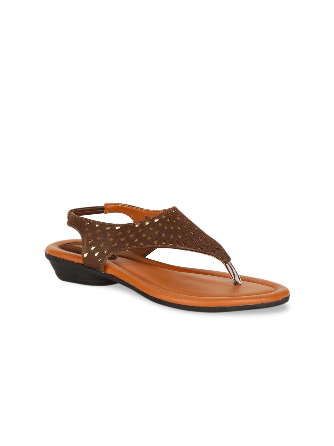 

Bata Women Brown Solid T-Strap Flats