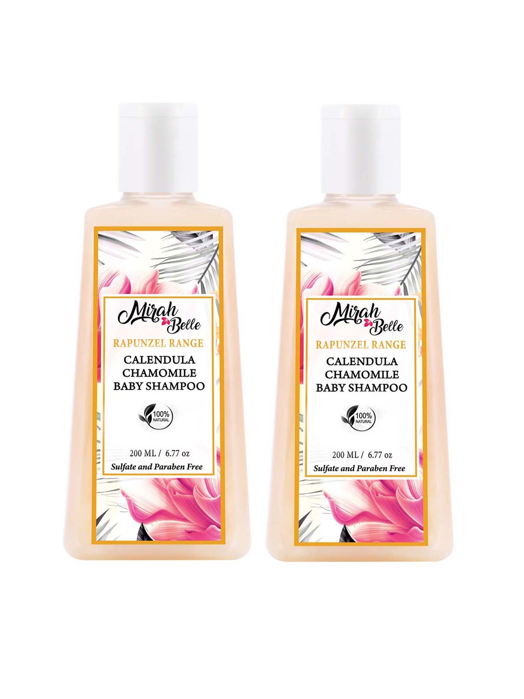 Mirah Belle Set of 2 Calendula - Chamomile Baby Shampoo 400 ml, Off white