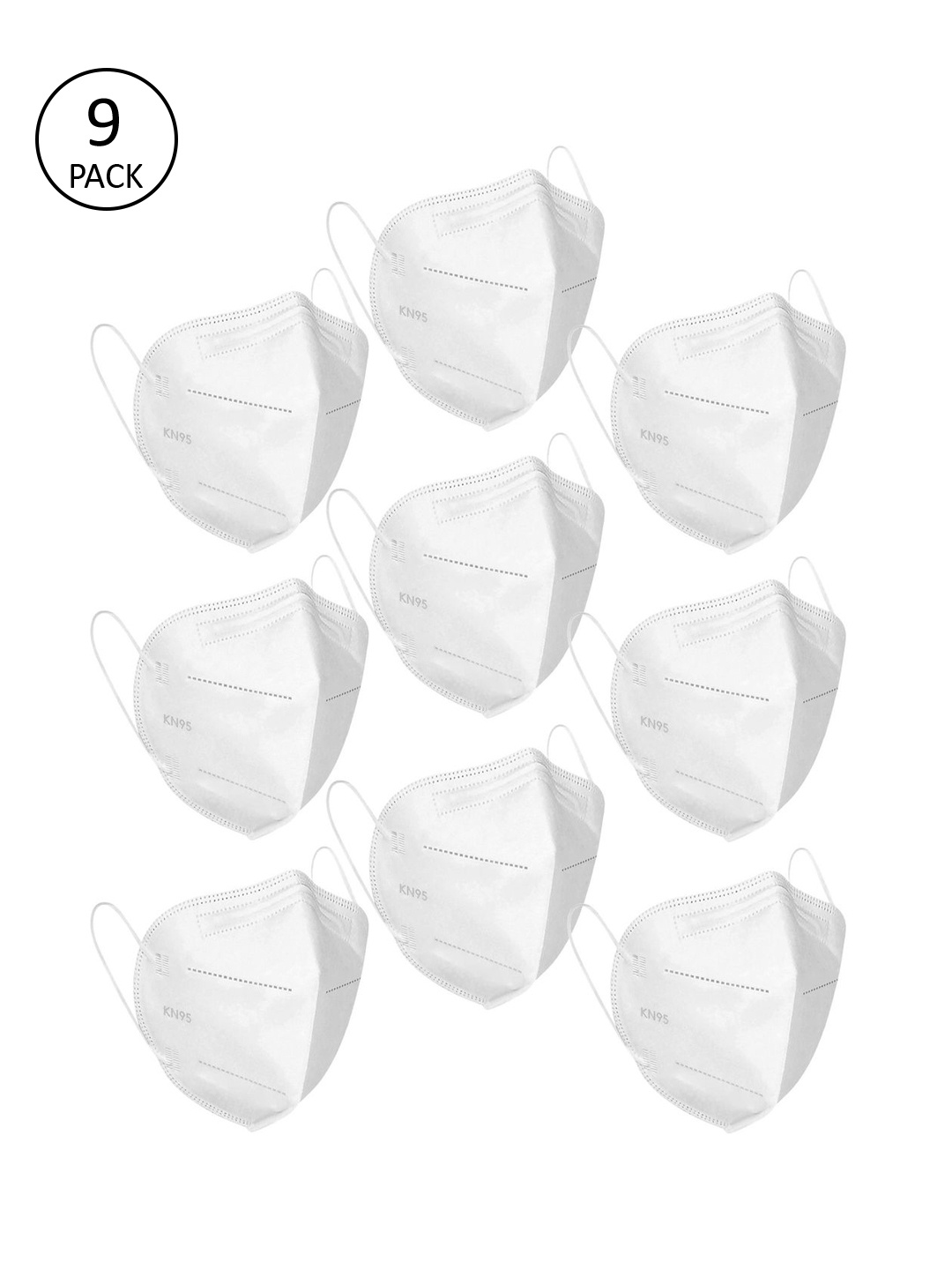 

OOMPH Unisex Pack of 9 Pcs White 5-Ply Reusable N95 Masks
